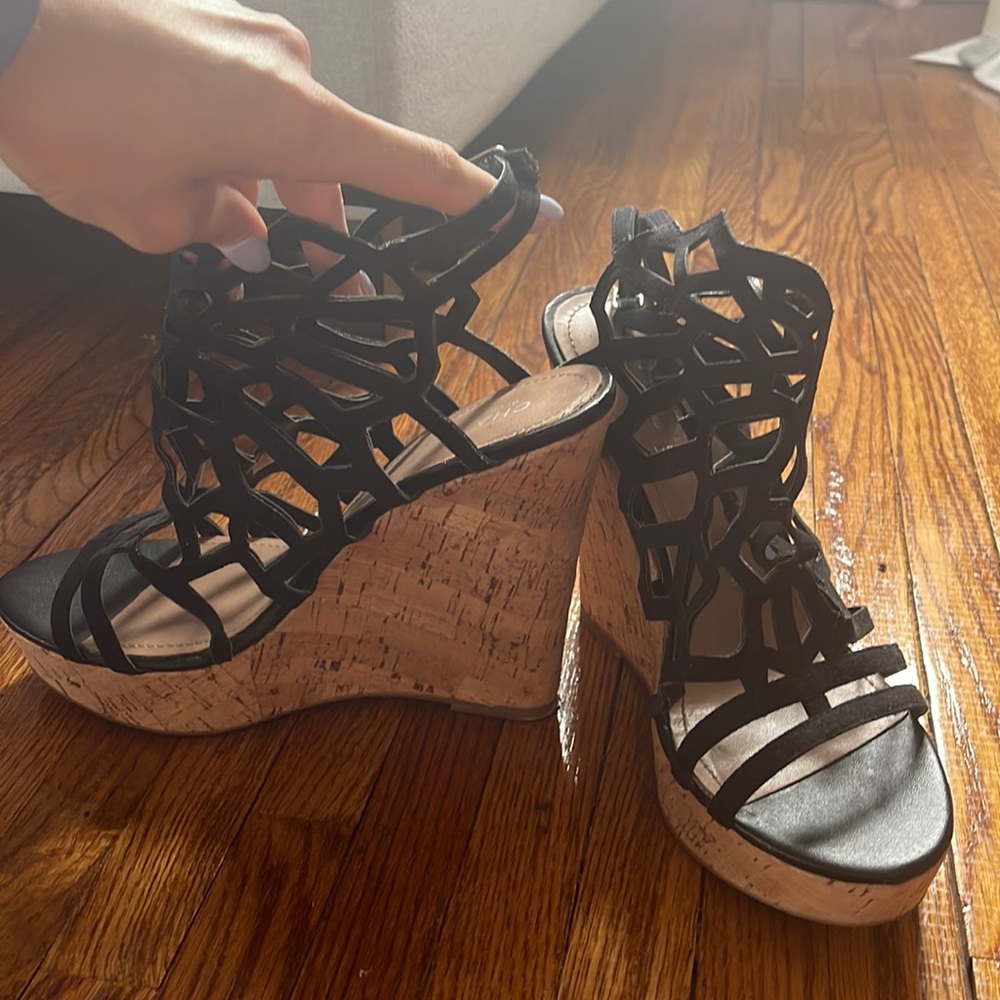Black Charles David wedges
